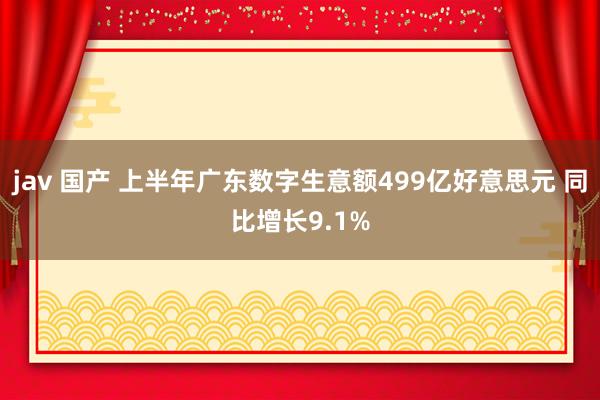 jav 国产 上半年广东数字生意额499亿好意思元 同比增长9.1%