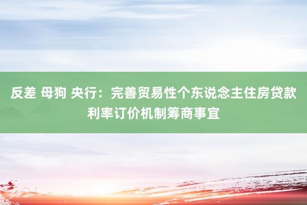 反差 母狗 央行：完善贸易性个东说念主住房贷款利率订价机制筹商事宜