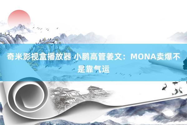 奇米影视盒播放器 小鹏高管姜文：MONA卖爆不是靠气运