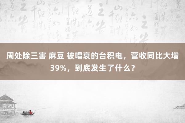 周处除三害 麻豆 被唱衰的台积电，营收同比大增39%，到底发生了什么？