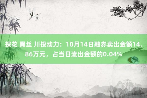 探花 黑丝 川投动力：10月14日融券卖出金额14.86万元，占当日流出金额的0.04%