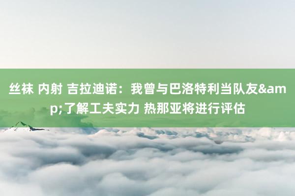 丝袜 内射 吉拉迪诺：我曾与巴洛特利当队友&了解工夫实力 热那亚将进行评估