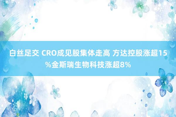 白丝足交 CRO成见股集体走高 方达控股涨超15%金斯瑞生物科技涨超8%