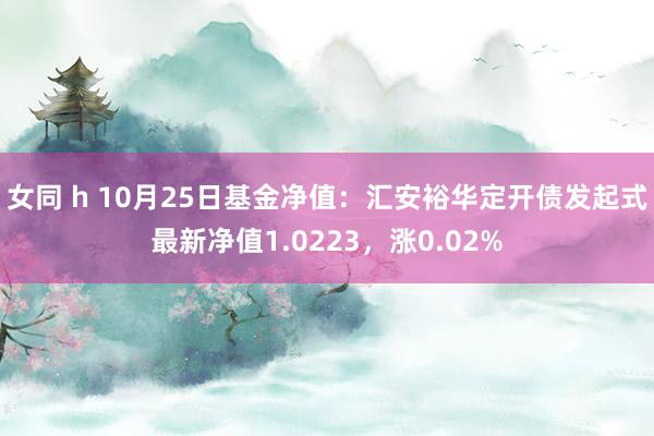 女同 h 10月25日基金净值：汇安裕华定开债发起式最新净值1.0223，涨0.02%