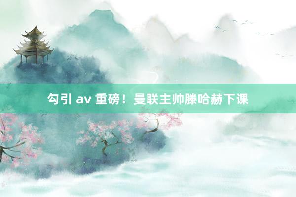 勾引 av 重磅！曼联主帅滕哈赫下课