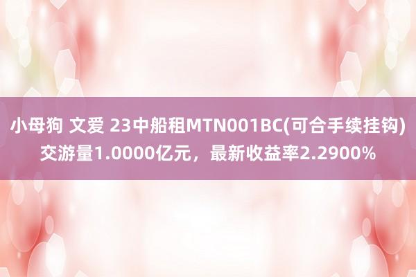 小母狗 文爱 23中船租MTN001BC(可合手续挂钩)交游量1.0000亿元，最新收益率2.2900%