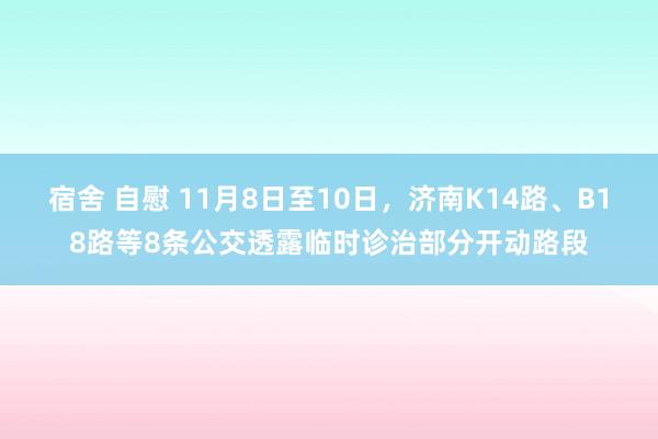 宿舍 自慰 11月8日至10日，济南K14路、B18路等8条公交透露临时诊治部分开动路段