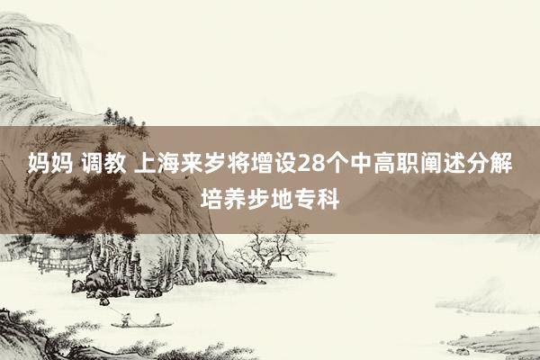 妈妈 调教 上海来岁将增设28个中高职阐述分解培养步地专科