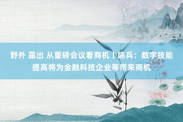 野外 露出 从重磅会议看商机丨陈兵：数字技能提高将为金融科技企业等带来商机