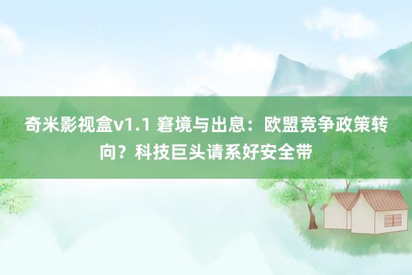 奇米影视盒v1.1 窘境与出息：欧盟竞争政策转向？科技巨头请系好安全带