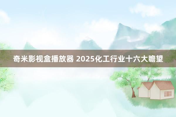 奇米影视盒播放器 2025化工行业十六大瞻望