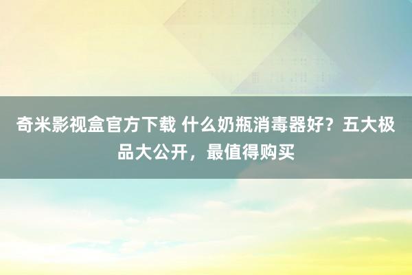 奇米影视盒官方下载 什么奶瓶消毒器好？五大极品大公开，最值得购买