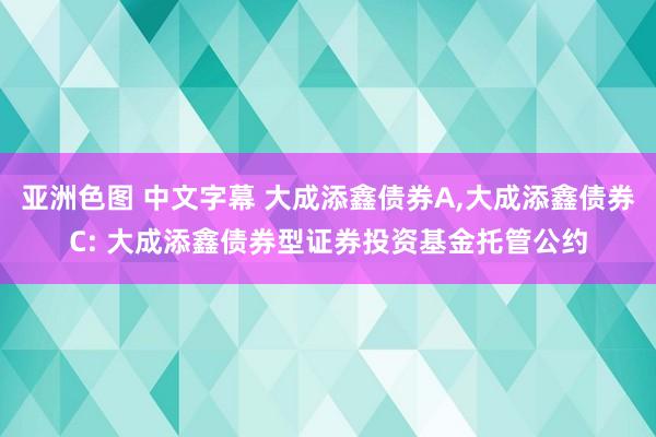 亚洲色图 中文字幕 大成添鑫债券A，大成添鑫债券C: 大成添鑫债券型证券投资基金托管公约